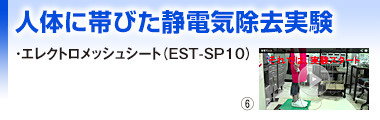 人体に帯びた静電気除去実験